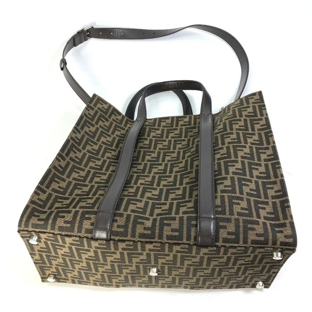 FENDI Crossbody Zucca Shopping bag 2WAY Shoulder Bag Hand Bag Tote Bag - Picture 8 of 16